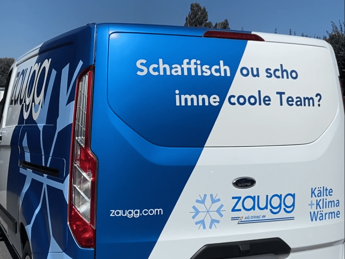 Firmenfahrzeug der Zaugg AG - Starte in die Zusatzlehre als Kältesystemmonteur als Elektriker oder Sanitär
